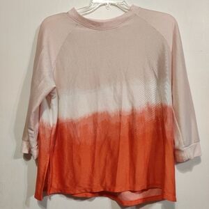 SECRET TREASURES Ombre Orange pullover Top L